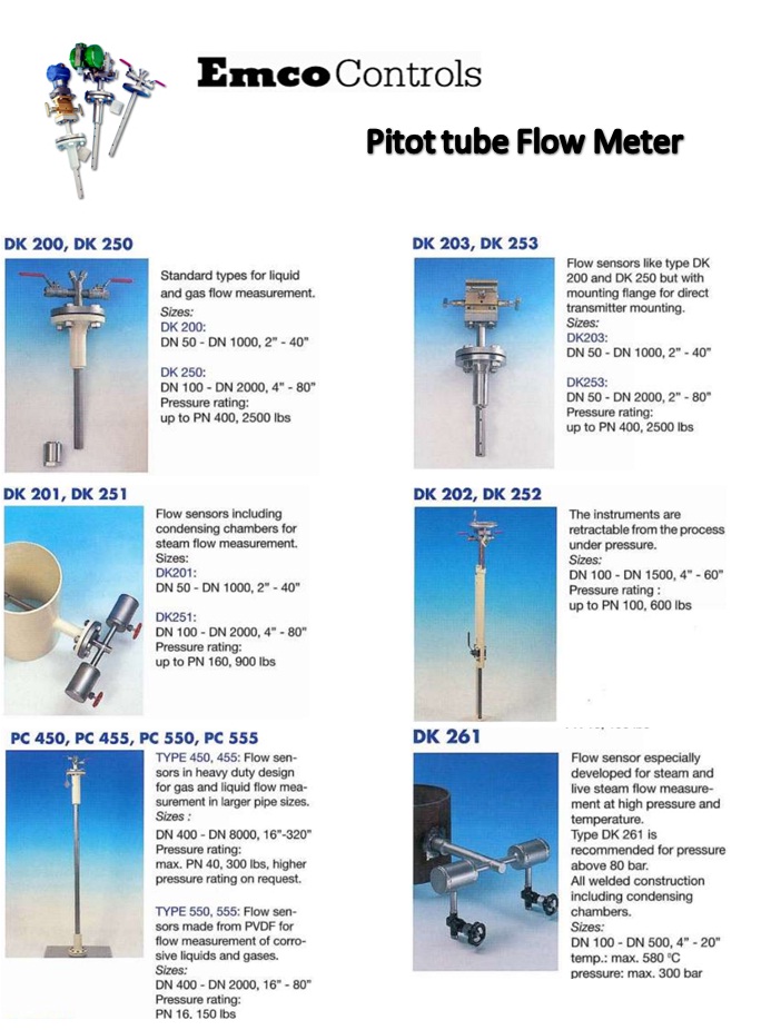 EMCO PITOT TUBE FLOW METER